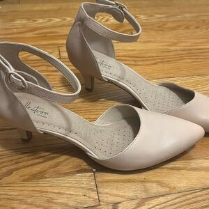Clarks Nude Ankle Strap Heels